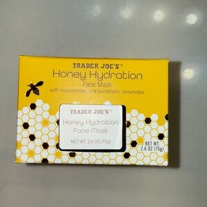NEW Trader Joes Honey Hydration Face Mask Cream Trader Joe's 2.6oz Hexagon Glass